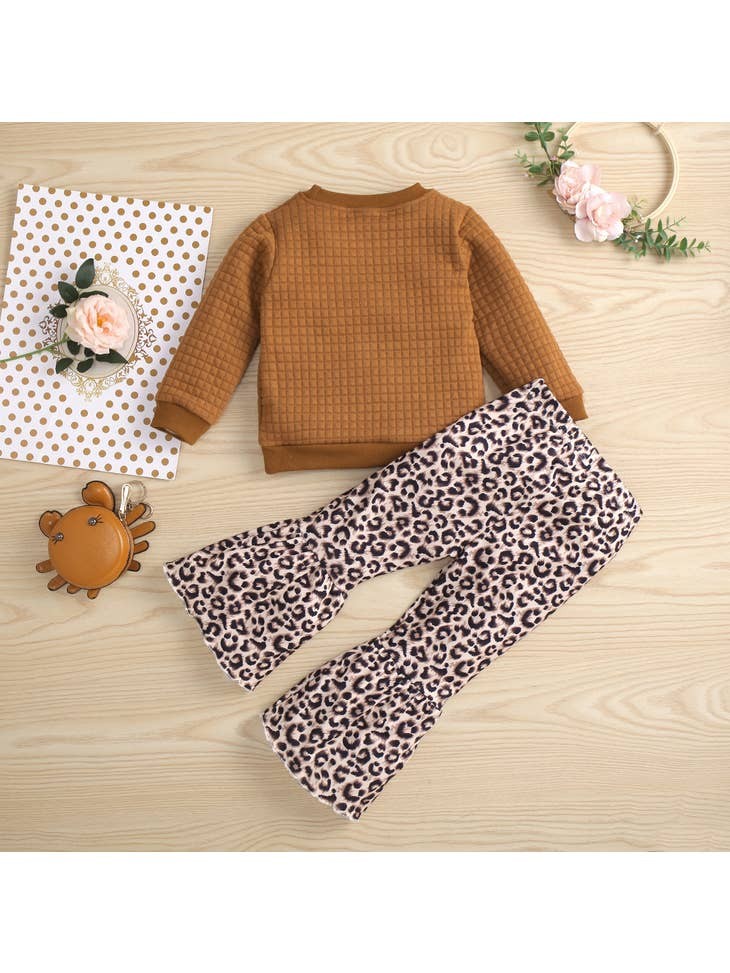 Toddler Leopard Flared Pant 2 piece Set