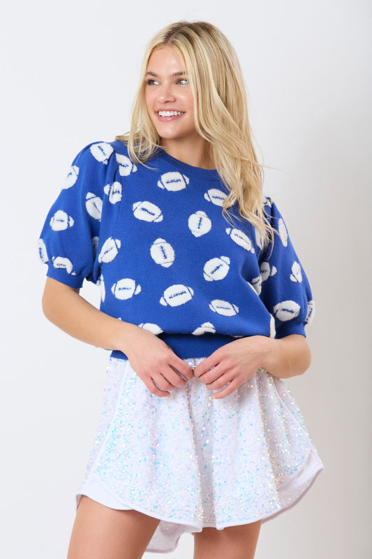 Sequins and French Terry Waist Band Skort