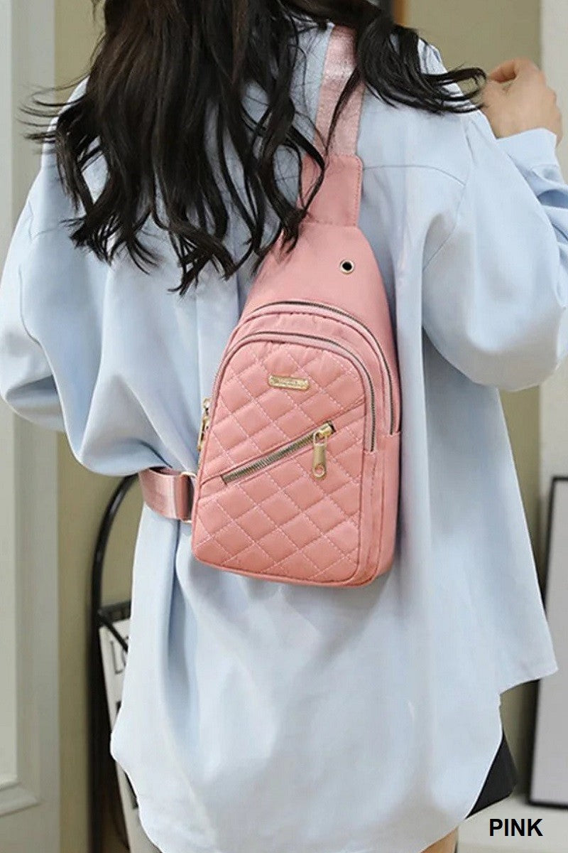 Quilted Crossbody Sling Bag