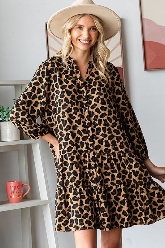 Leopard Print Woven Dress
