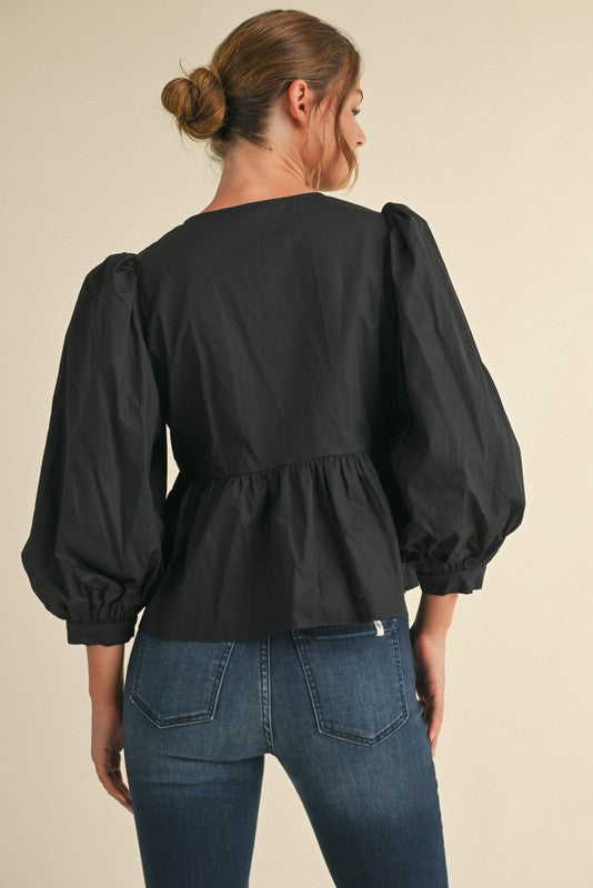 Bow Tie Peplum Top