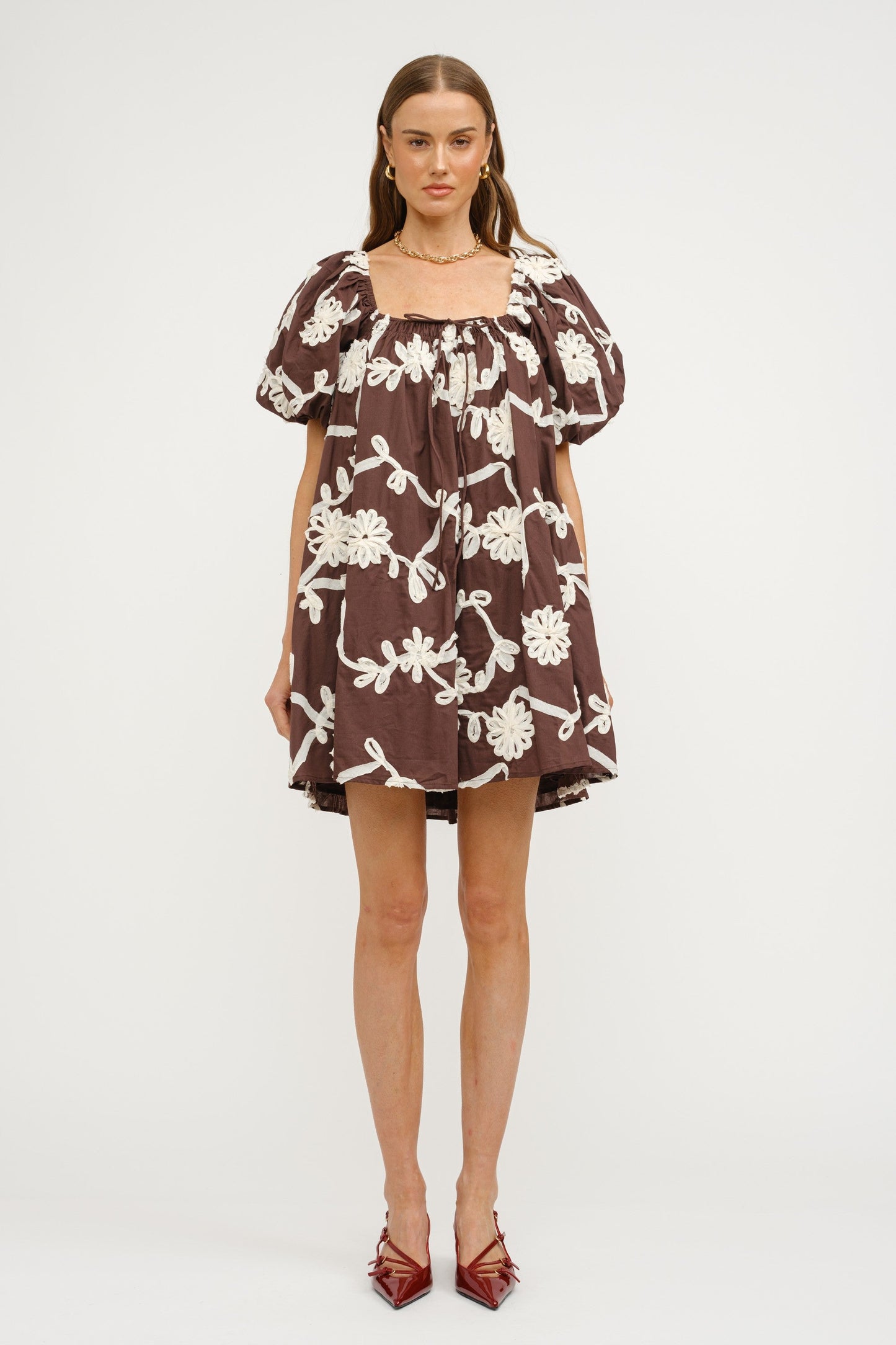Maddy Brown Floral Mini Dress