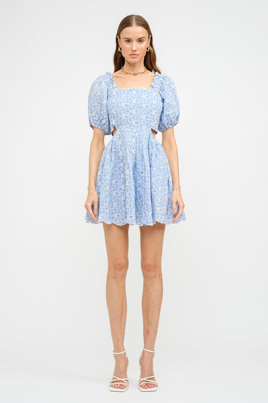 Floral Embroidered Mini Dress