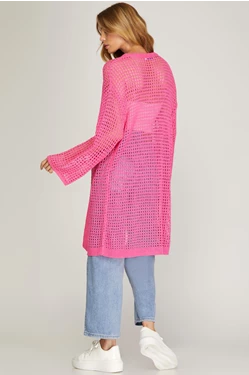 Sheer Open Front Cardigan Sweater
