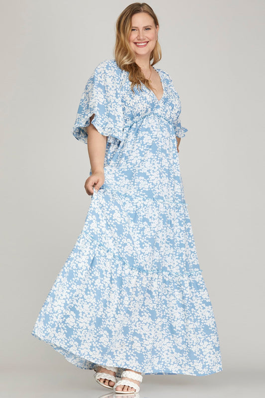 Tiered Smocked Floral Maxi Dress
