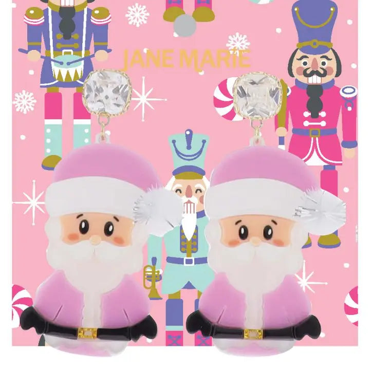 JANE MARIE P8INK SANTA EARRINGS