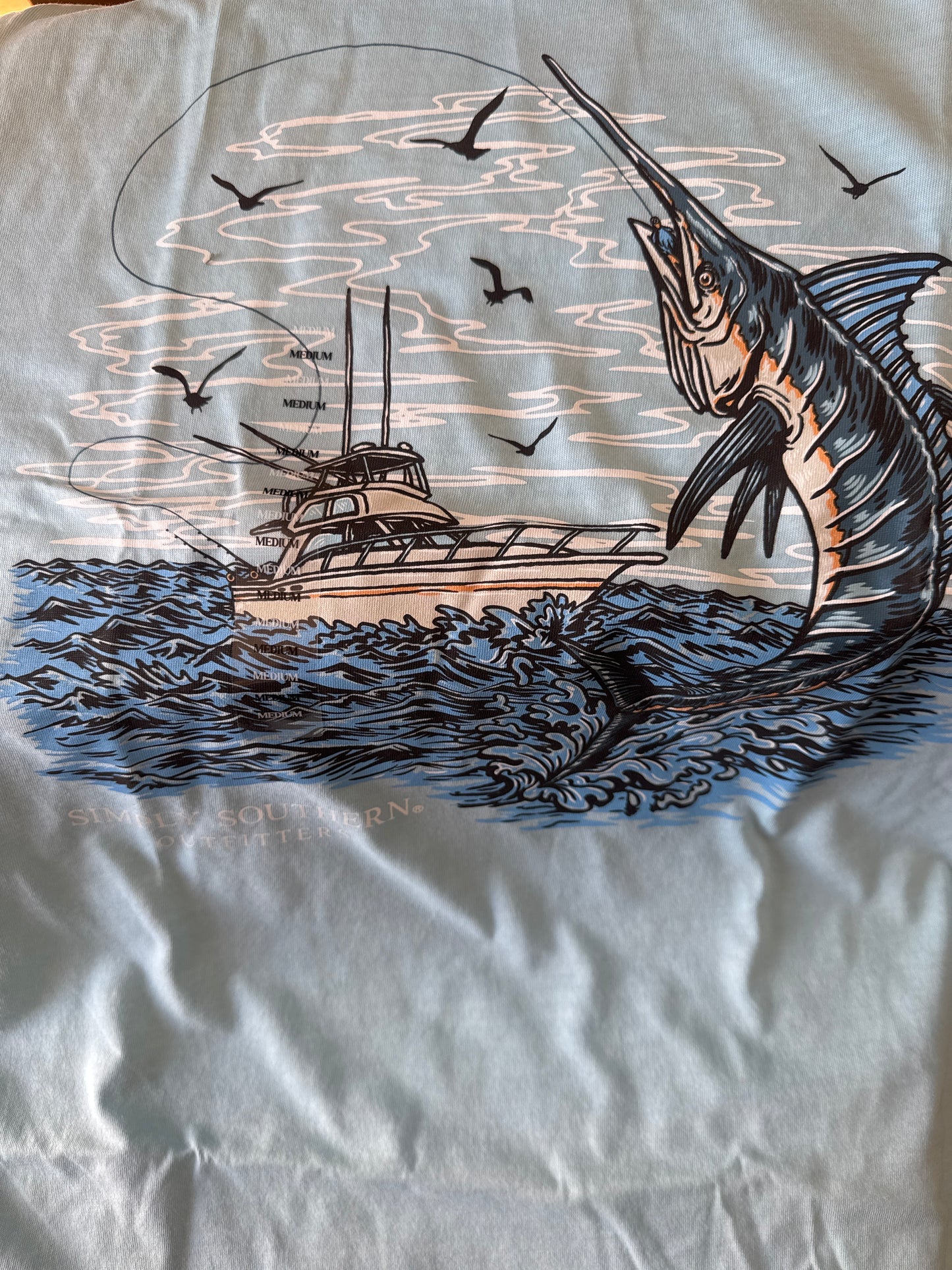 Simply Southern Mens Mineral Wash Marlin TShirt