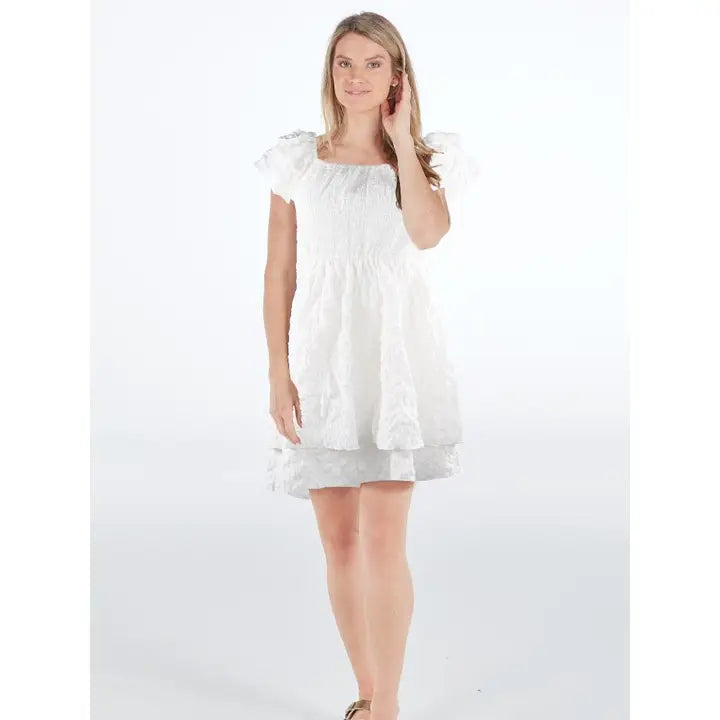 SIMPLY SOUTHERN TIE BACK DRESS WHITE