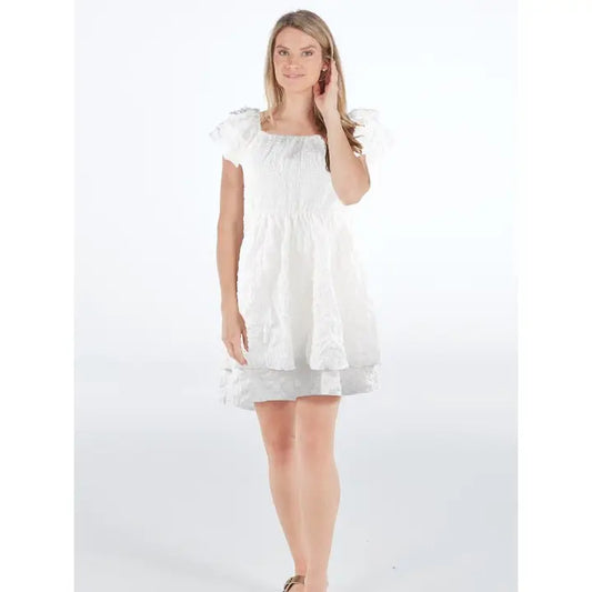 SIMPLY SOUTHERN TIE BACK DRESS WHITE