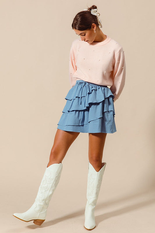 Asymmetrical Ruffled Game Day Skirt