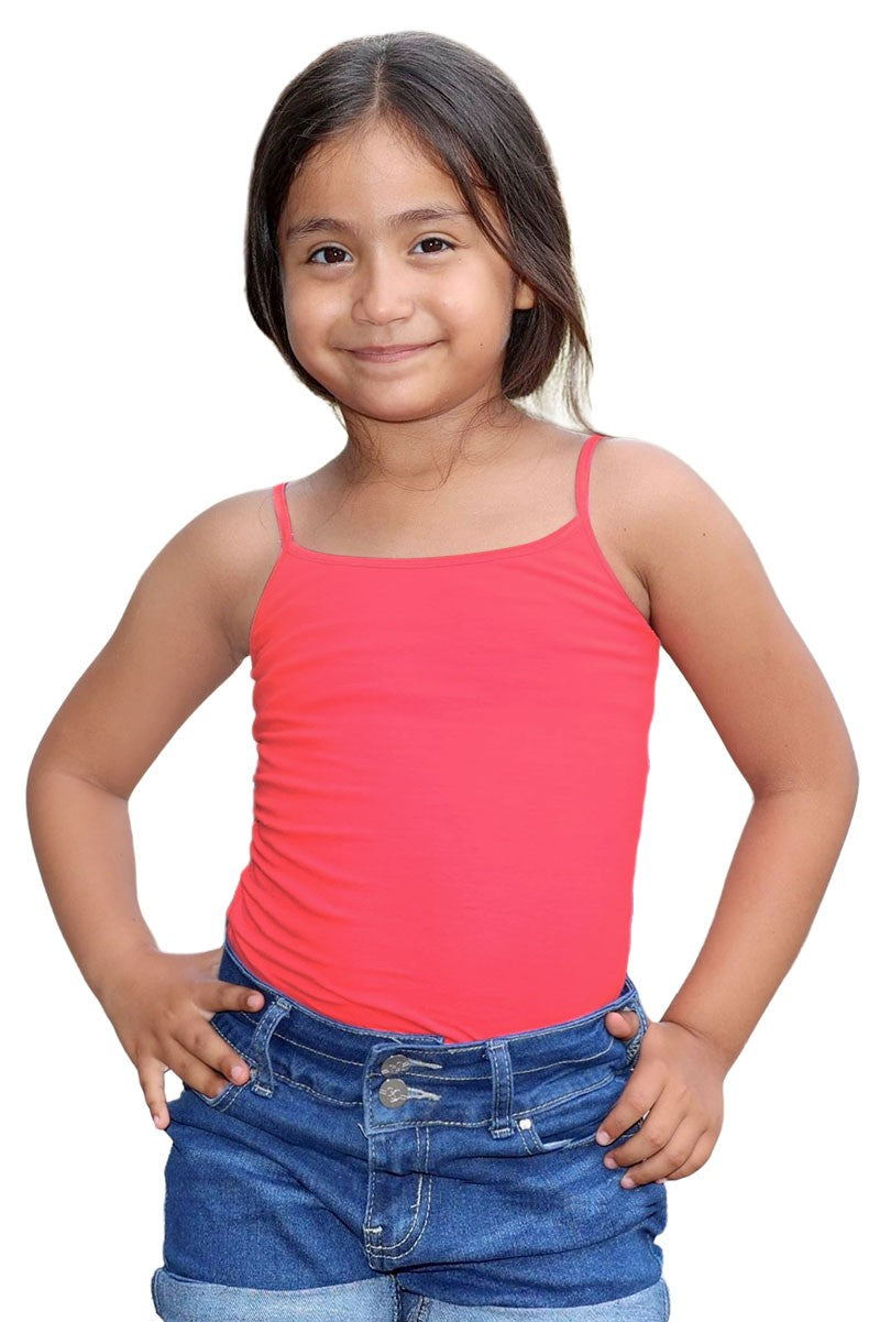 Girls Solid Color Soft Cotton Cami Tank