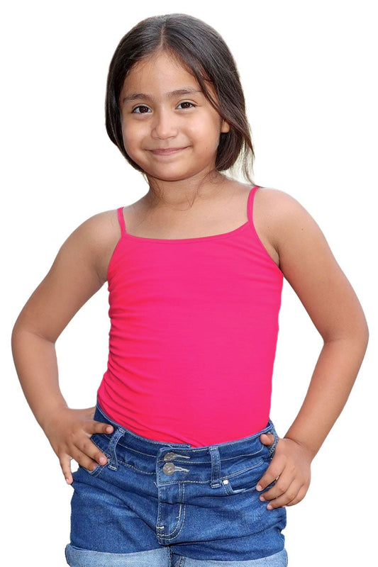 Girls Solid Color Soft Cotton Cami Tank