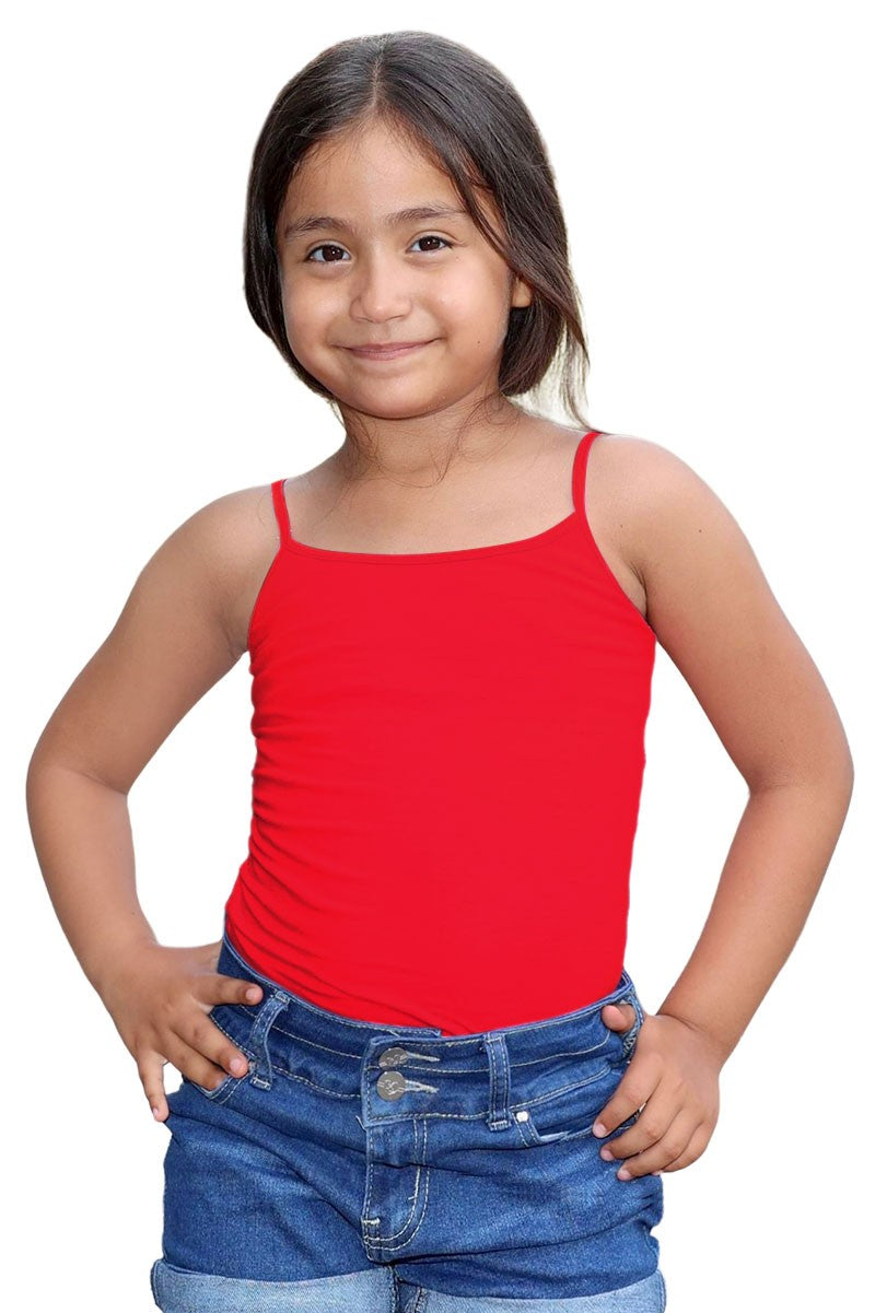 Girls Solid Color Soft Cotton Cami Tank