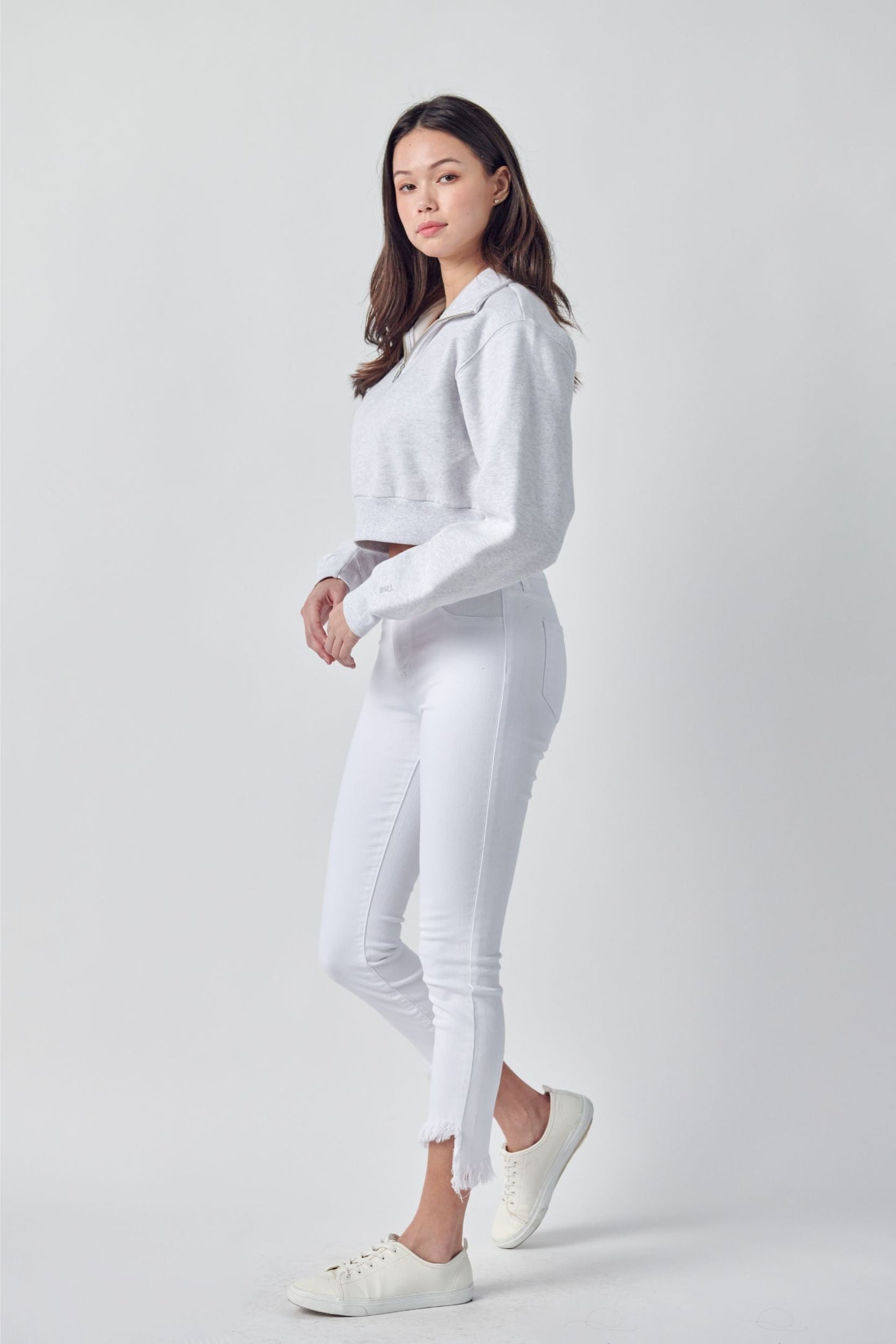 Cello Mid Rise Cropped Jean with Extreme Frayed Hem