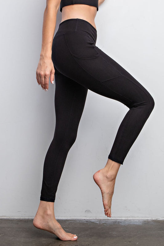 Butter Basic Leggings with Pockets/ Black