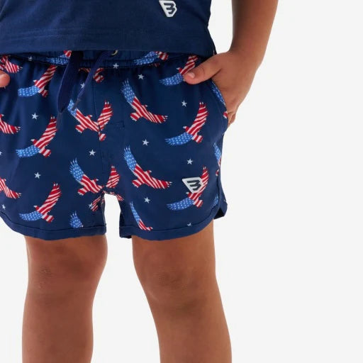 burlebo kids USA Eagle swim trunks