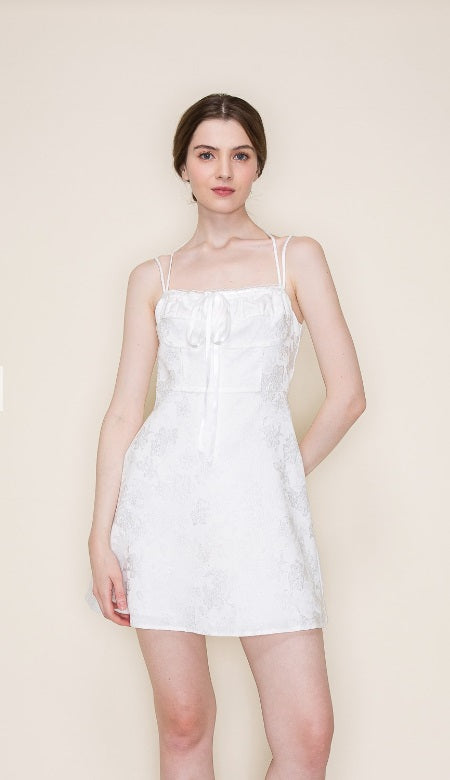 Square Neck Double Strap Sleeveless Mini Dress