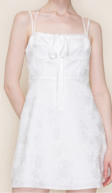 Square Neck Double Strap Sleeveless Mini Dress