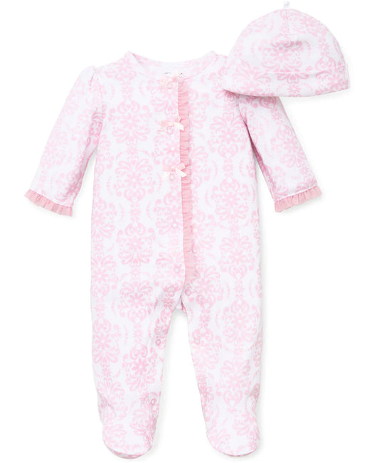 Little Me Damask Pink/White Set