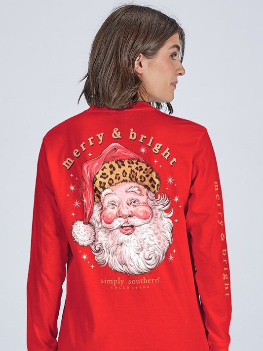 SIMPLY SOUTHERN WOMENS RED LONG SLEEVE SANTA