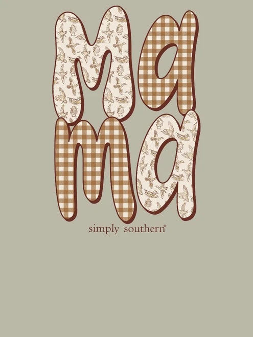 MAMA Checkered & Duck Pattern T-Shirt