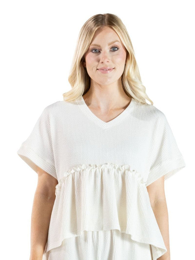 SS Ruffle Top Pearl