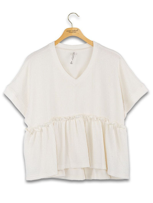 SS Ruffle Top Pearl