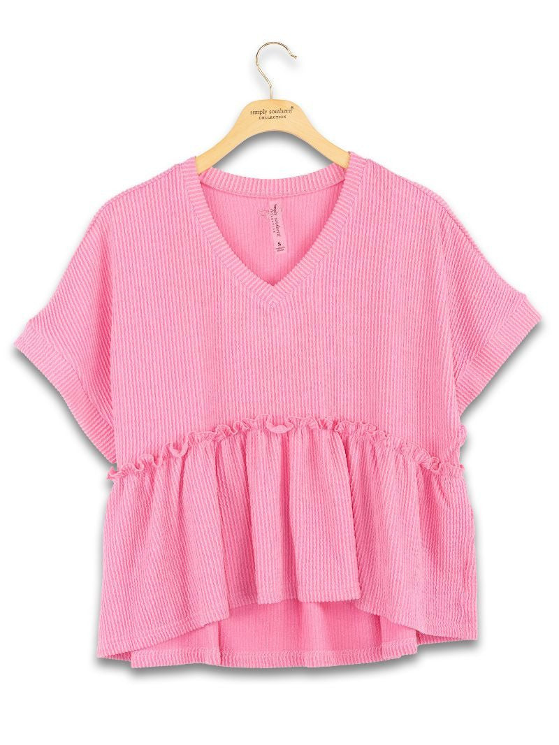 SS Ruffle Top Pink