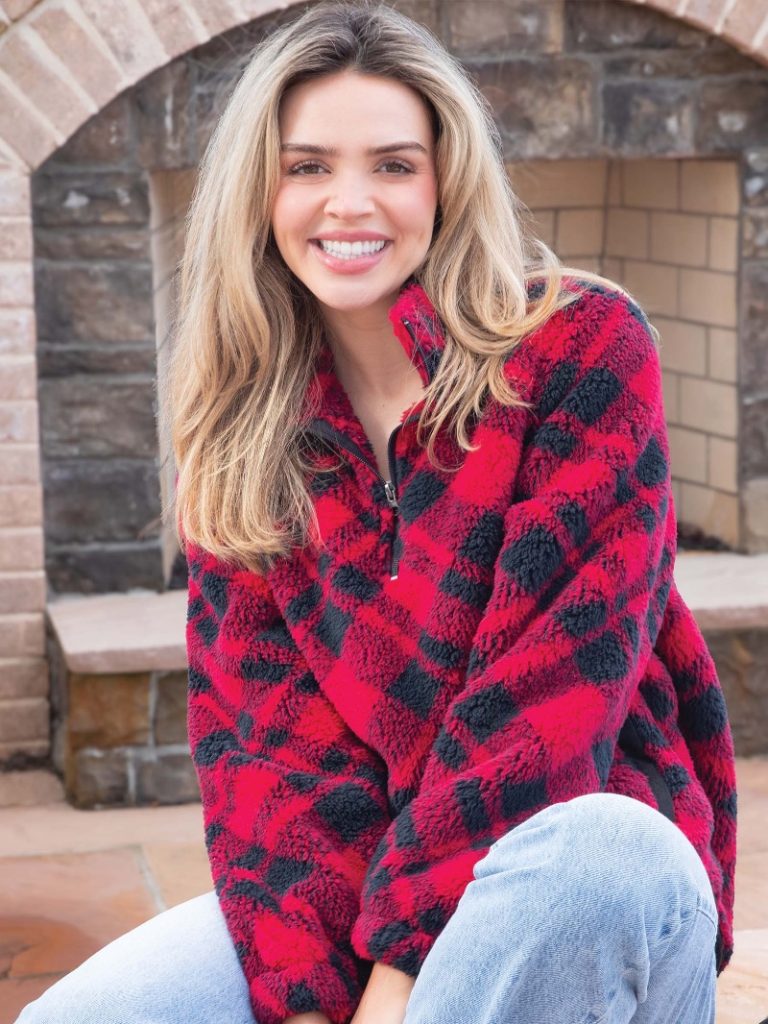 Simply Southern Plaid Fleece Quarter Zip