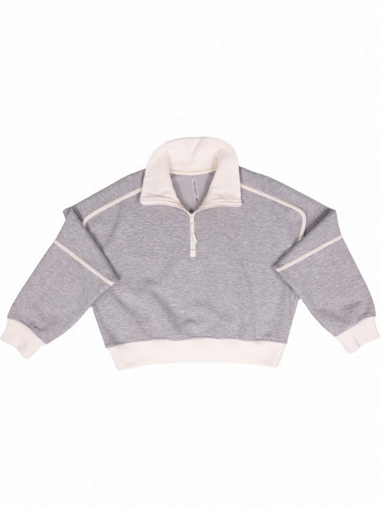 SIMPLY SOUTHERN QURTER ZIP HEATHER GREY