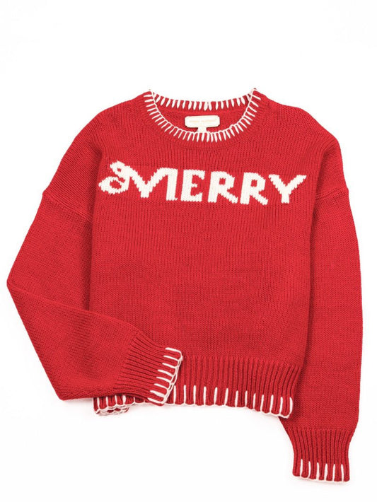 SIMPLY SOUTHERN RED SWEATER MERRY