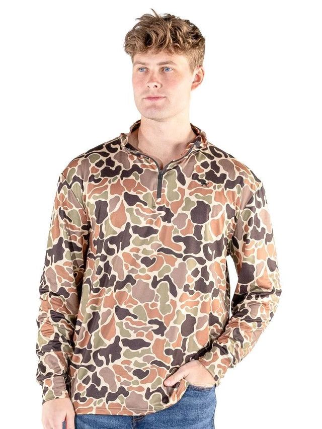 Mens Camo Quaterzip