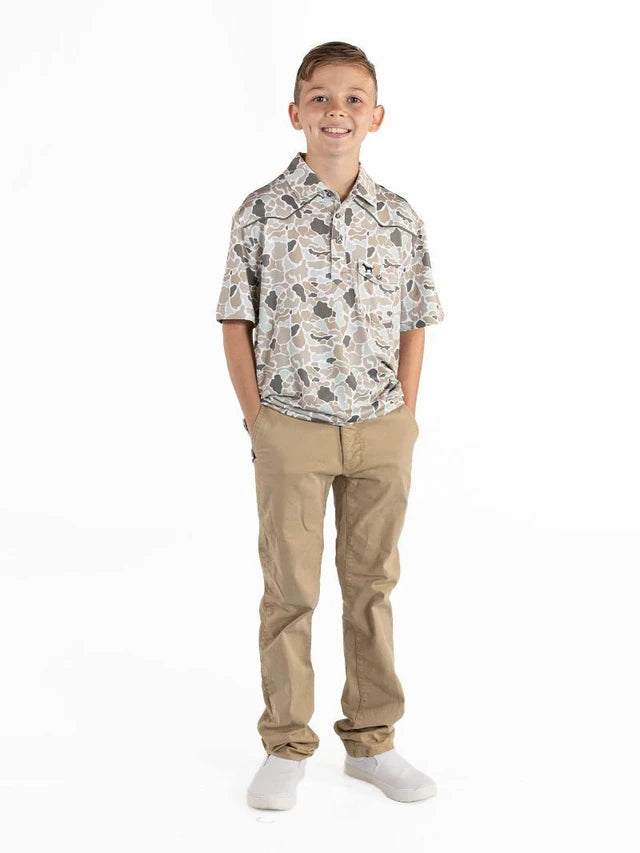 Youth Boys Light Camo Polo