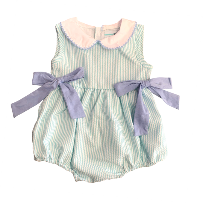 Blue Striped Peter Pan Bow Bubble