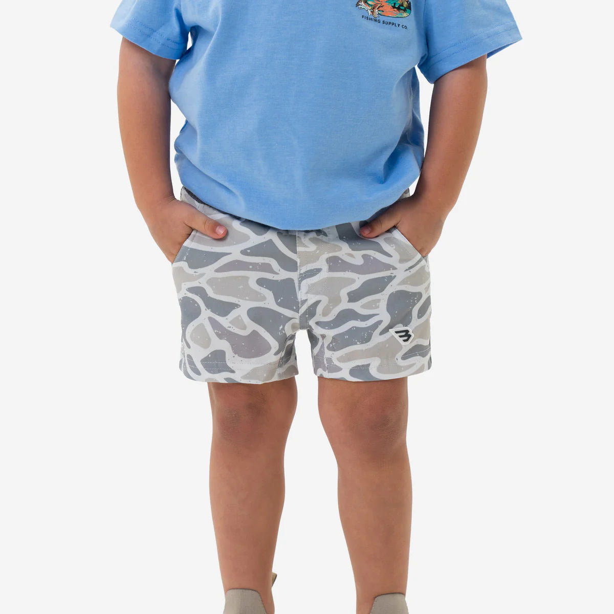 Burlebo Youth Athletic Shorts White Camo