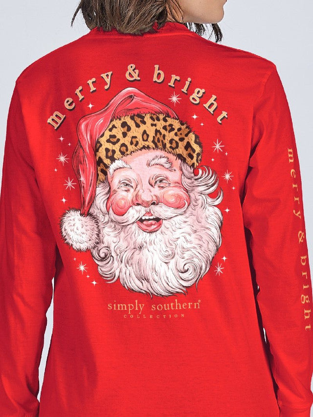 SIMPLY SOUTHERNYOUTH  RED LONG SLEEVE SANTA