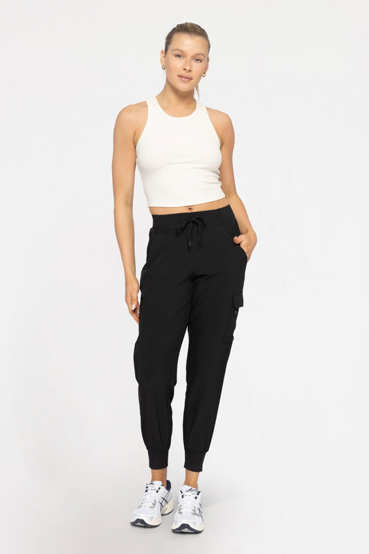 Mono B High-Waisted Capri Joggers with Pockets