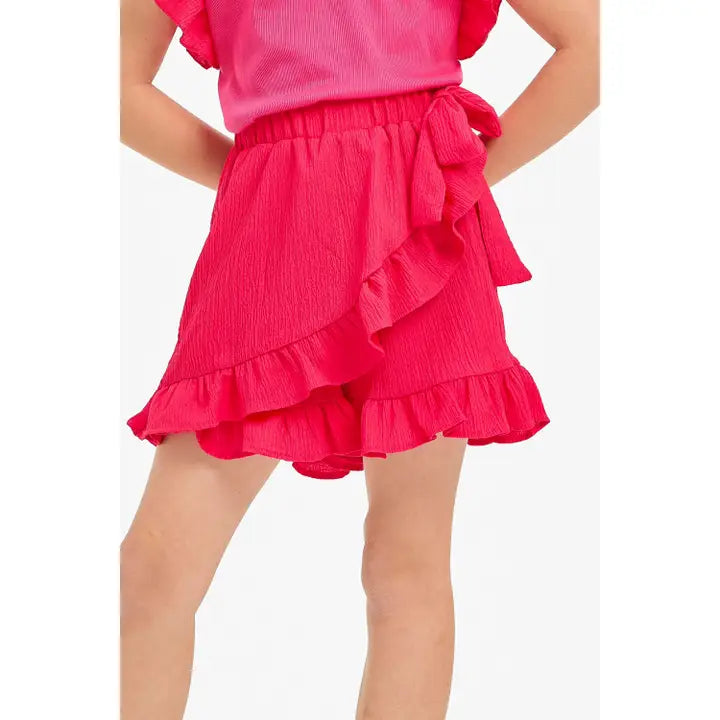 GOOD GIRL ribbon tie ruffled skort