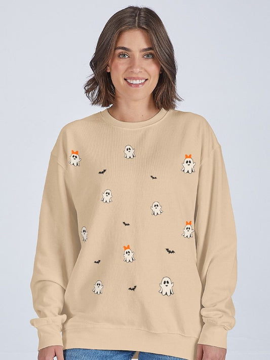 Simply Southern sand crew neck with ghost