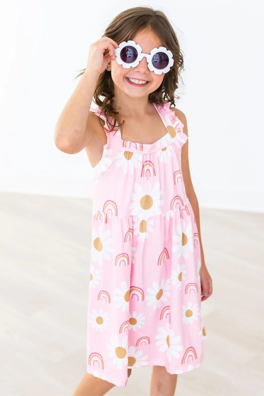 You Are My Sunshine Ruffle Cross Back Dress