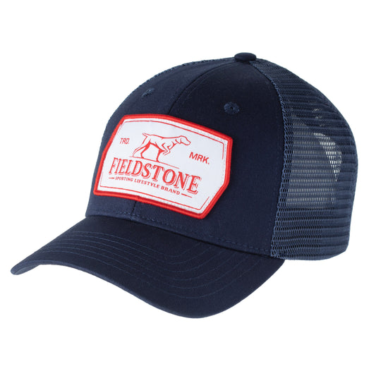 fieldstone red white patch hat