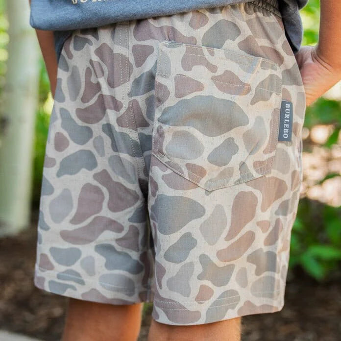 Burlebo Youth Athletic Shorts Classic Deer Camo